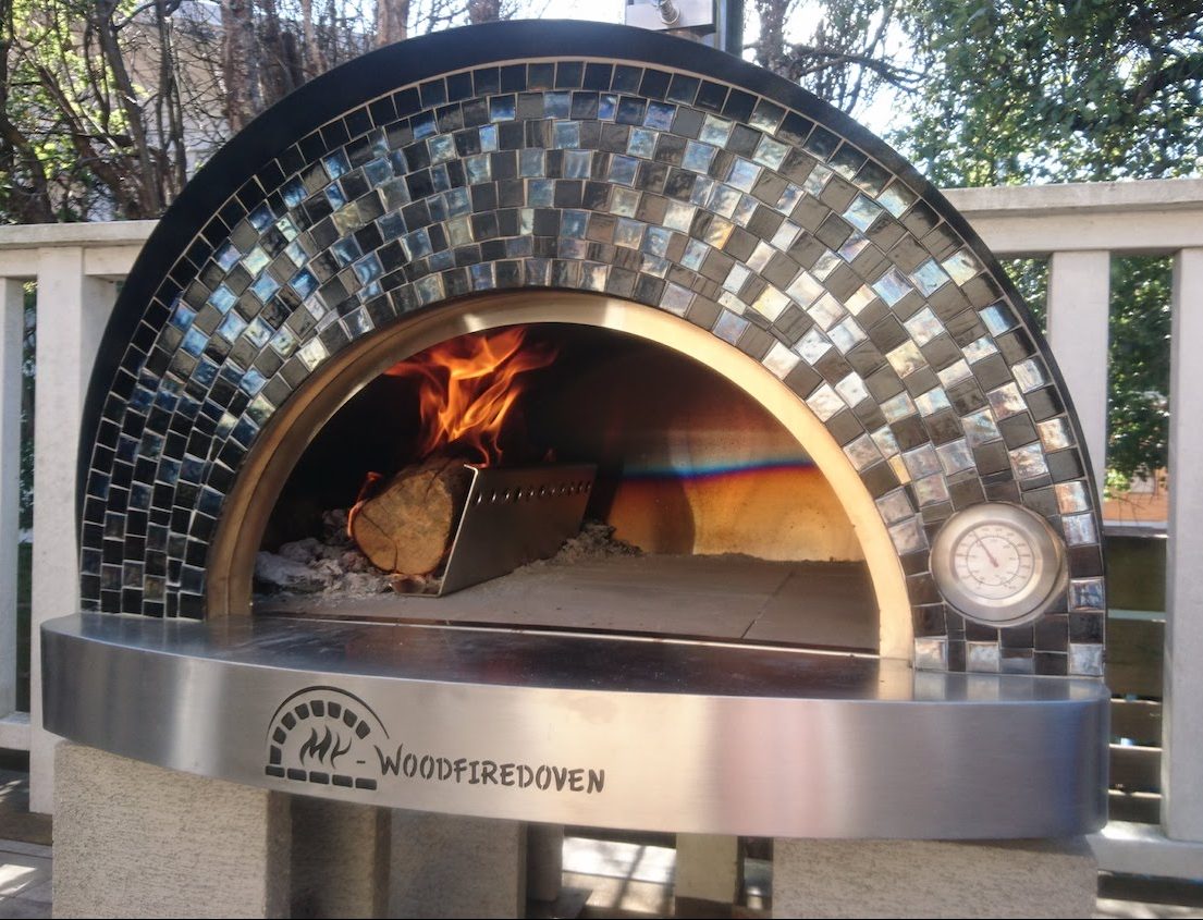 pizza oven portable with mosaic door arch