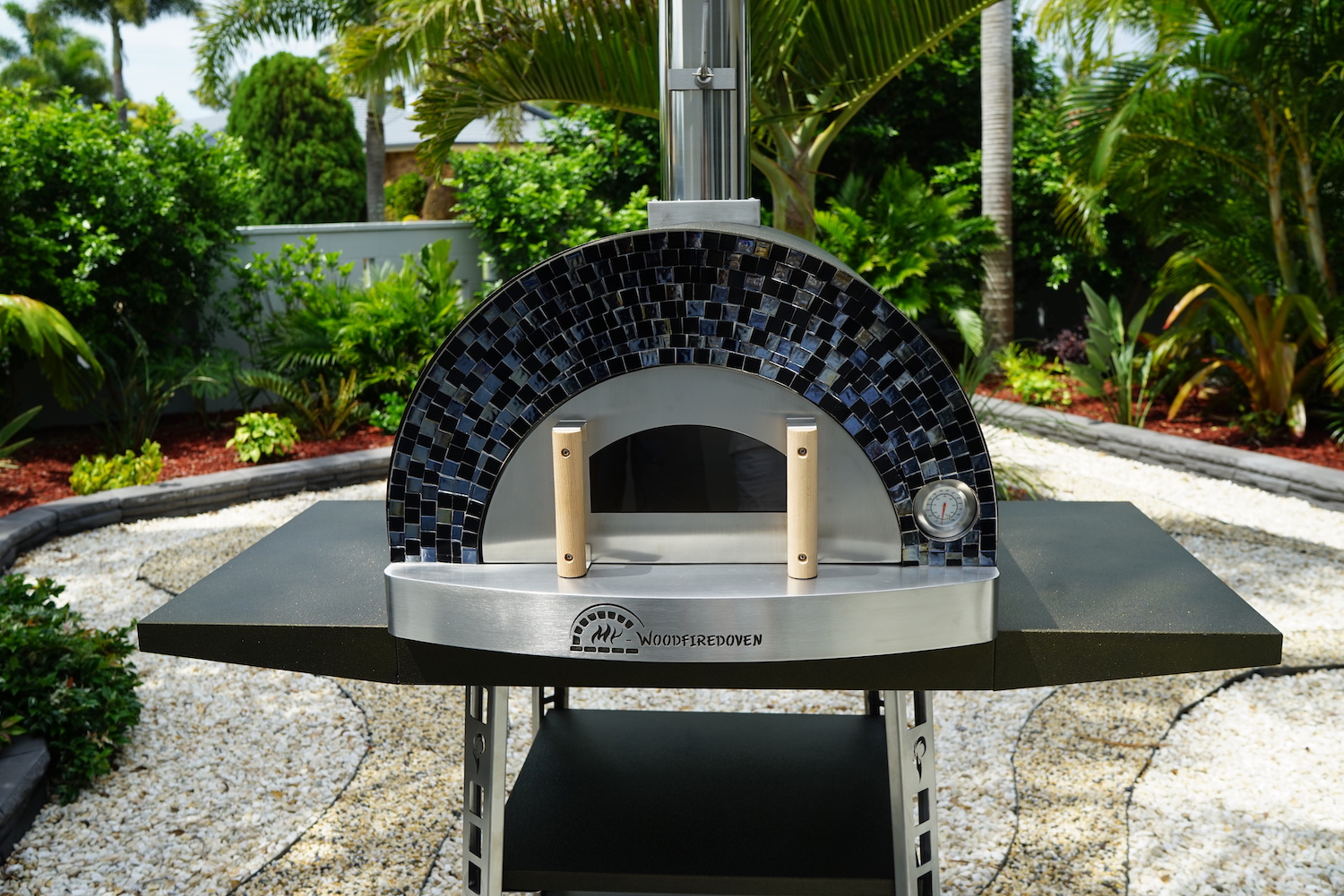 pizza oven on trolley stand