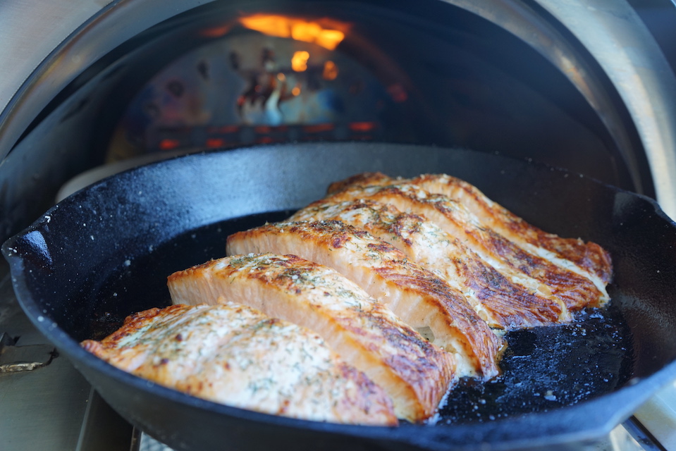 Cast Iron Casserole pan roasted salmon